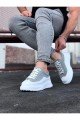 WG507 Erkek Günlük Bağcıklı Süet Cilt Spor Sneaker Ayakkabı SCBT - Gri/Beyaz – Wagoon Erkek Ayakkabı