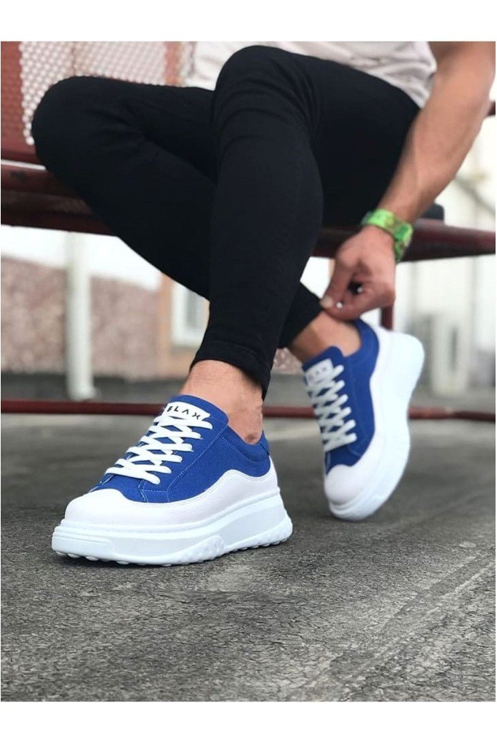 WG507 Erkek Günlük Bağcıklı Süet Cilt Spor Sneaker Ayakkabı SCBT - Mavi/Beyaz WG507 Erkek Günlük Bağcıklı Süet Cilt Spor Sneaker Ayakkabı SCBT - Mavi/Beyaz