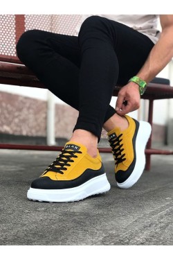 WG507 Erkek Günlük Bağcıklı Süet Cilt Spor Sneaker Ayakkabı SCBT - Sarı/Siyah WG507 Erkek Günlük Bağcıklı Süet Cilt Spor Sneaker Ayakkabı SCBT - Sarı/Siyah