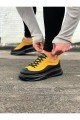 WG507 Erkek Günlük Bağcıklı Süet Cilt Spor Sneaker Ayakkabı SCST - Sarı/Siyah – Wagoon Erkek Ayakkabı